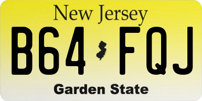 NJ license plate B64FQJ