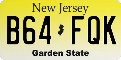 NJ license plate B64FQK