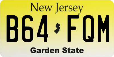 NJ license plate B64FQM