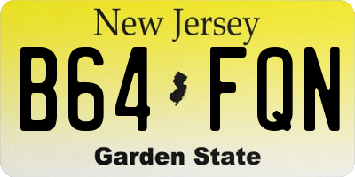 NJ license plate B64FQN