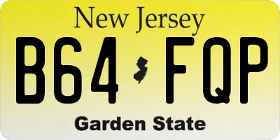 NJ license plate B64FQP