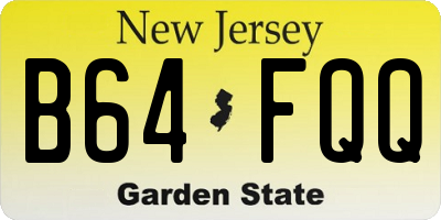 NJ license plate B64FQQ