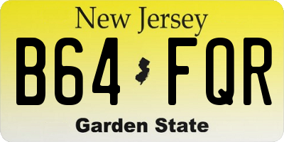 NJ license plate B64FQR