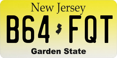 NJ license plate B64FQT