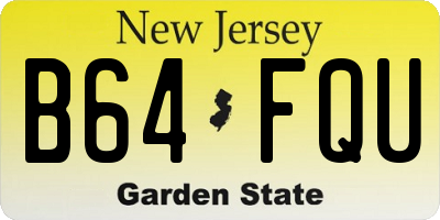 NJ license plate B64FQU