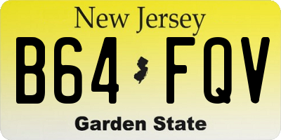 NJ license plate B64FQV