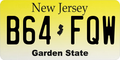 NJ license plate B64FQW