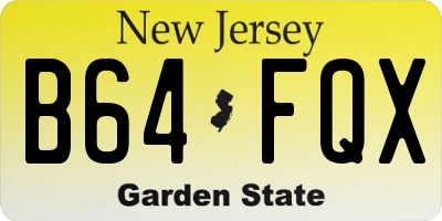 NJ license plate B64FQX