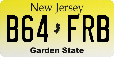 NJ license plate B64FRB