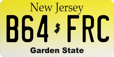 NJ license plate B64FRC