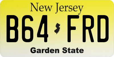 NJ license plate B64FRD