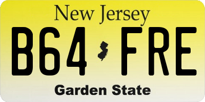 NJ license plate B64FRE