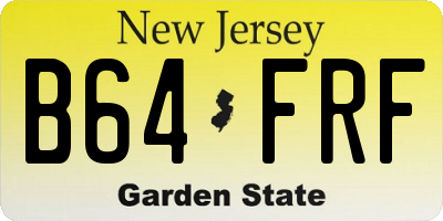 NJ license plate B64FRF