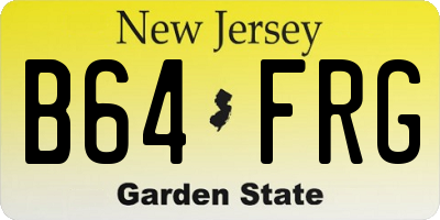 NJ license plate B64FRG