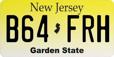 NJ license plate B64FRH