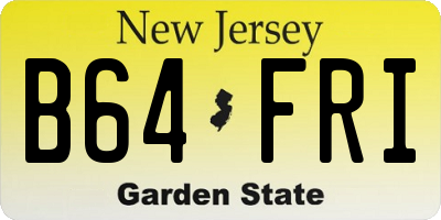 NJ license plate B64FRI