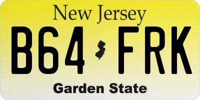 NJ license plate B64FRK