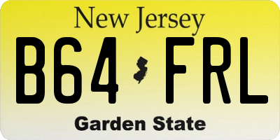 NJ license plate B64FRL