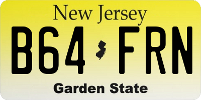 NJ license plate B64FRN