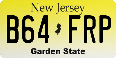 NJ license plate B64FRP
