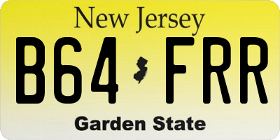 NJ license plate B64FRR