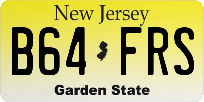 NJ license plate B64FRS