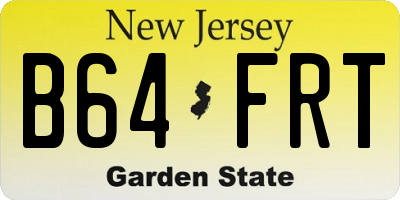 NJ license plate B64FRT