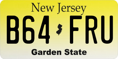 NJ license plate B64FRU