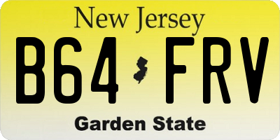 NJ license plate B64FRV