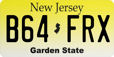 NJ license plate B64FRX