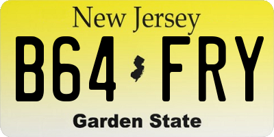 NJ license plate B64FRY
