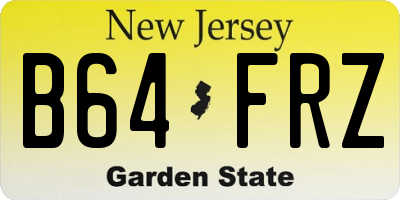 NJ license plate B64FRZ