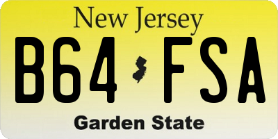 NJ license plate B64FSA