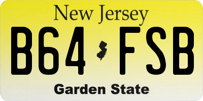 NJ license plate B64FSB