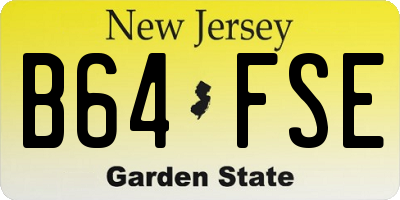 NJ license plate B64FSE
