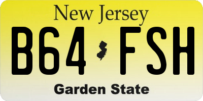 NJ license plate B64FSH