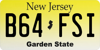NJ license plate B64FSI