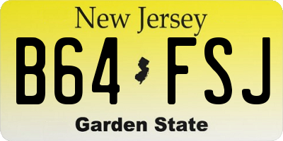NJ license plate B64FSJ