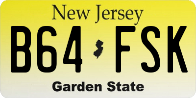 NJ license plate B64FSK