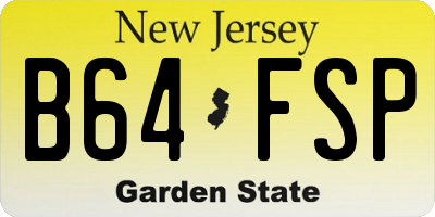 NJ license plate B64FSP