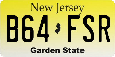 NJ license plate B64FSR