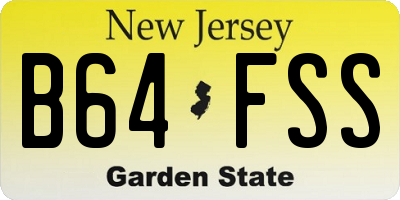 NJ license plate B64FSS
