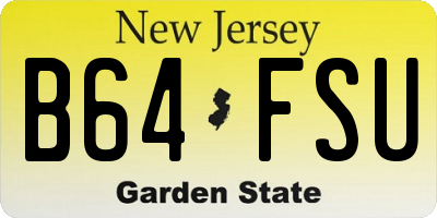 NJ license plate B64FSU