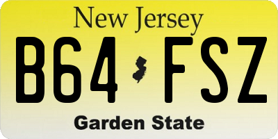 NJ license plate B64FSZ