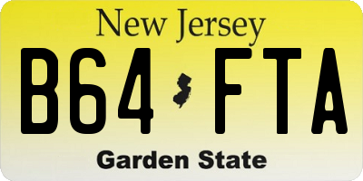 NJ license plate B64FTA