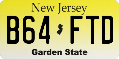 NJ license plate B64FTD