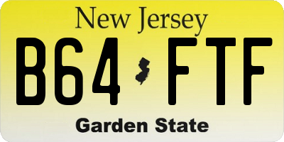 NJ license plate B64FTF