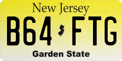 NJ license plate B64FTG