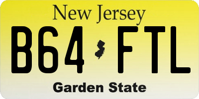 NJ license plate B64FTL