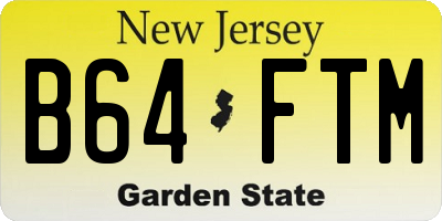 NJ license plate B64FTM